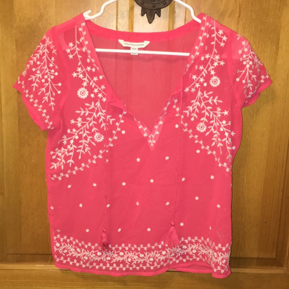 AEO Coral Blouse